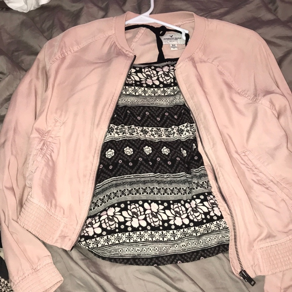 pale pink bomber jacket